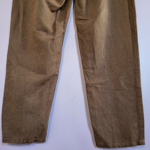 Talbots Petites Vintage Brown Irish Linen Cotton Blend High Rise Tapered Pants - Picture 11 of 14
